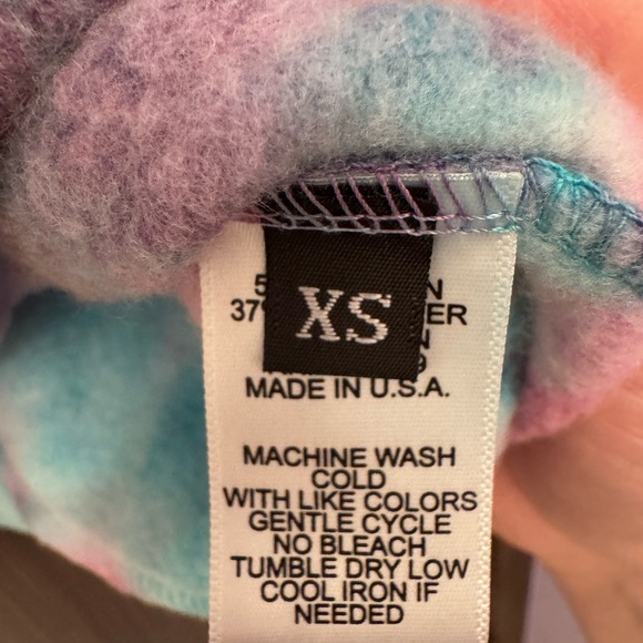 NWT AVIATOR NATION NINJA PULLOVER HOODIE SIZE XS TIE DYE TURQUOISE - Picture 7 of 10